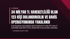 34 Milyar TL Hareketliliği Olan 123 Kişi Dolandırıcılık ve Bahis Operasyonunda Yakalandı