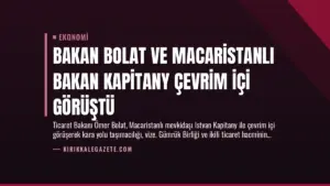 Bakan Bolat ve Macaristanlı Bakan Kapitany Çevrim İçi Görüştü