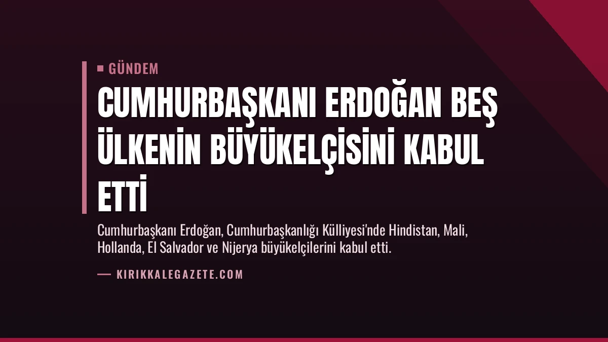 Cumhurbaşkanı Erdoğan Beş Ülkenin Büyükelçisini Kabul Etti