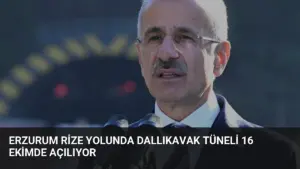 Erzurum Rize yolunda Dallıkavak Tüneli 16 Ekimde açılıyor