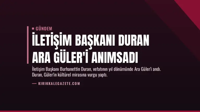 İletişim Başkanı Duran Ara Güler’i Anımsadı