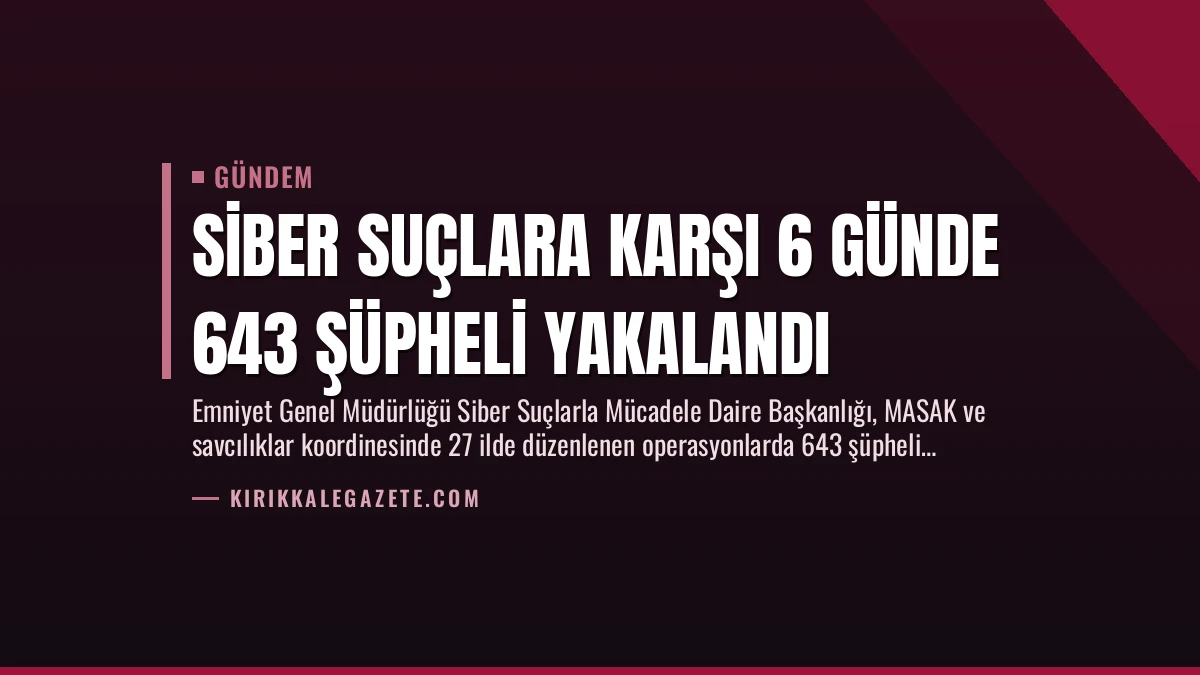 Siber Suçlara Karşı 6 Günde 643 Şüpheli Yakalandı