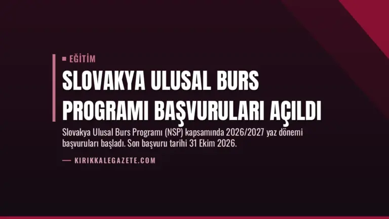 Slovakya Ulusal Burs Programı Başvuruları Açıldı