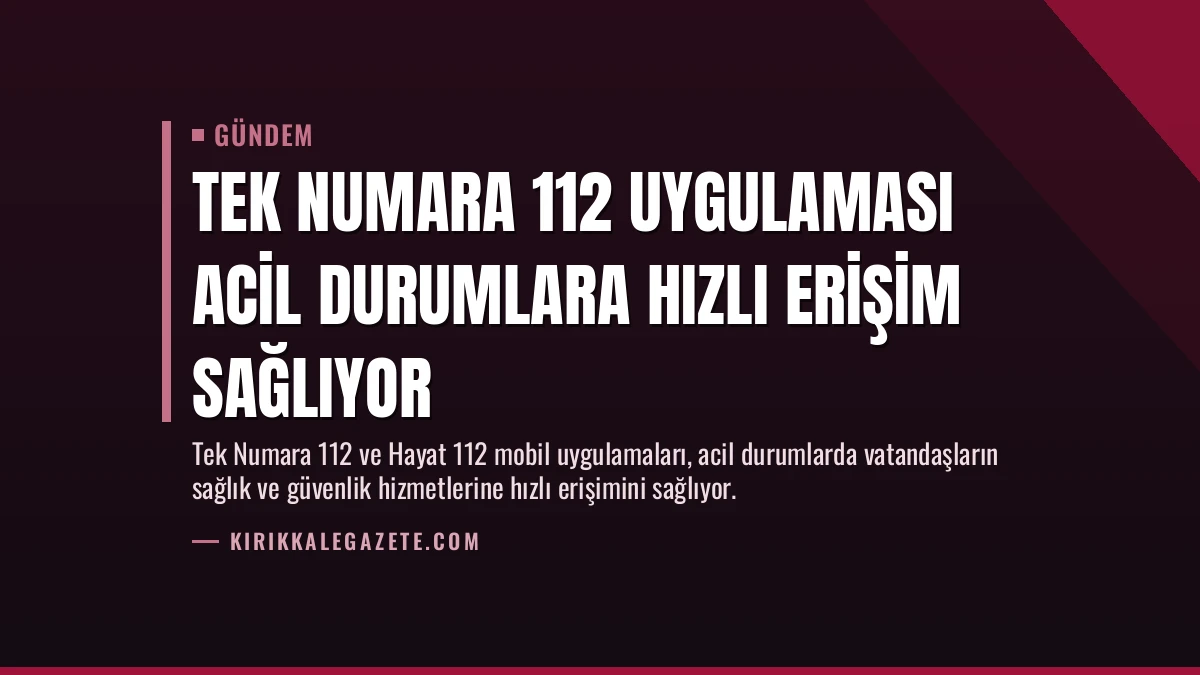 Tek Numara 112 Uygulaması Acil Durumlara Hızlı Erişim Sağlıyor