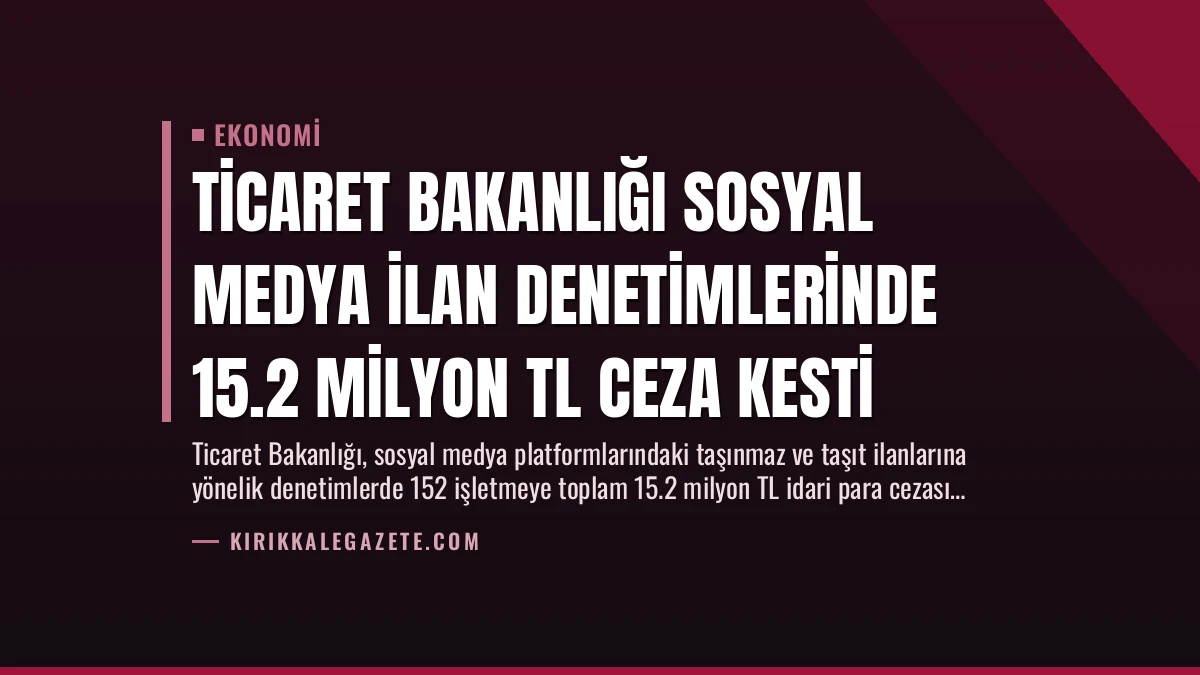 Ticaret Bakanlığı Sosyal Medya İlan Denetimlerinde 15.2 Milyon TL Ceza Kesti