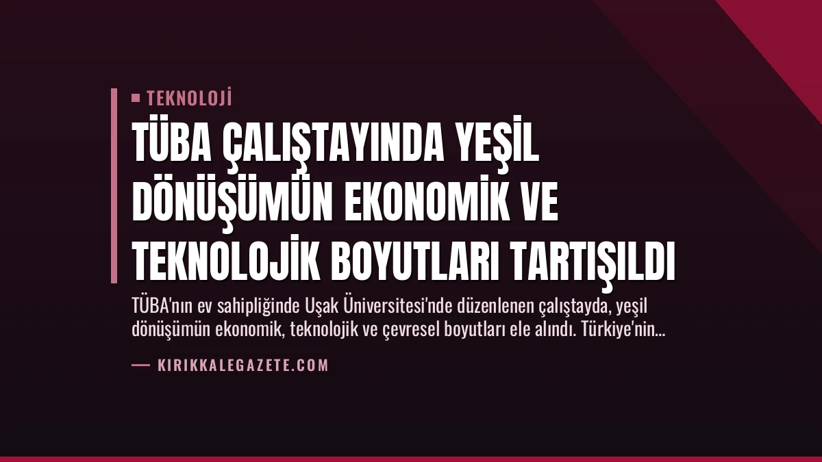 TÜBA Çalıştayında Yeşil Dönüşümün Ekonomik ve Teknolojik Boyutları Tartışıldı