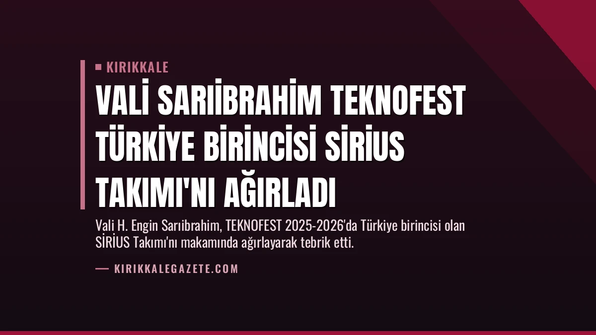 Vali Sarıibrahim TEKNOFEST Türkiye Birincisi SİRİUS Takımı’nı Ağırladı